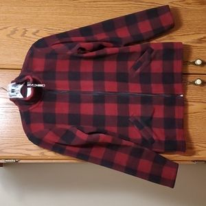 Red & Black Buffalo Check Lightweight Zip Up Jacket Sz XXS